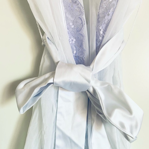 🎁 5/$25 Sale - Sheer Sleeve Robe Bridal White Romantic Wedding Sleepwear S/M NWT - Picture 8 of 12